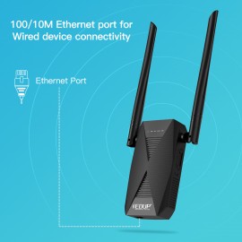 Amplificateur WiFi sans Fil Puissant – Repeteur 1200mbps 5Ghz et 2.4Ghz, WiFi Extender le Signal Couvre jusqu’à 140 m²